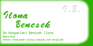 ilona bencsek business card